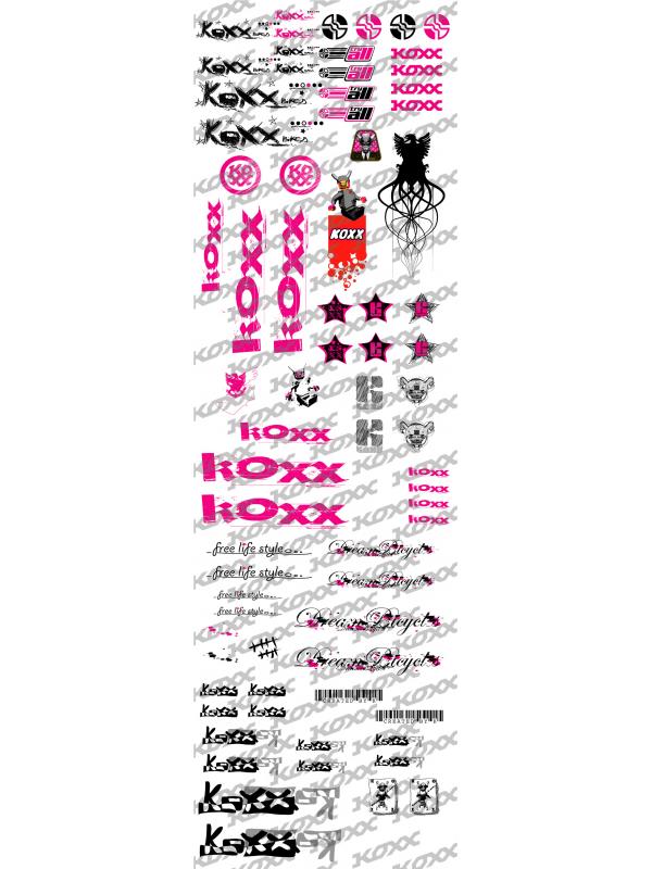 STICKERS BIKE KOXX FREE PEN PINK  - Stickers bike koxx free pen pink